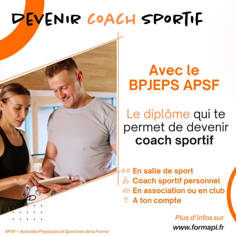 BPJEPS APSF devenir coach sportif